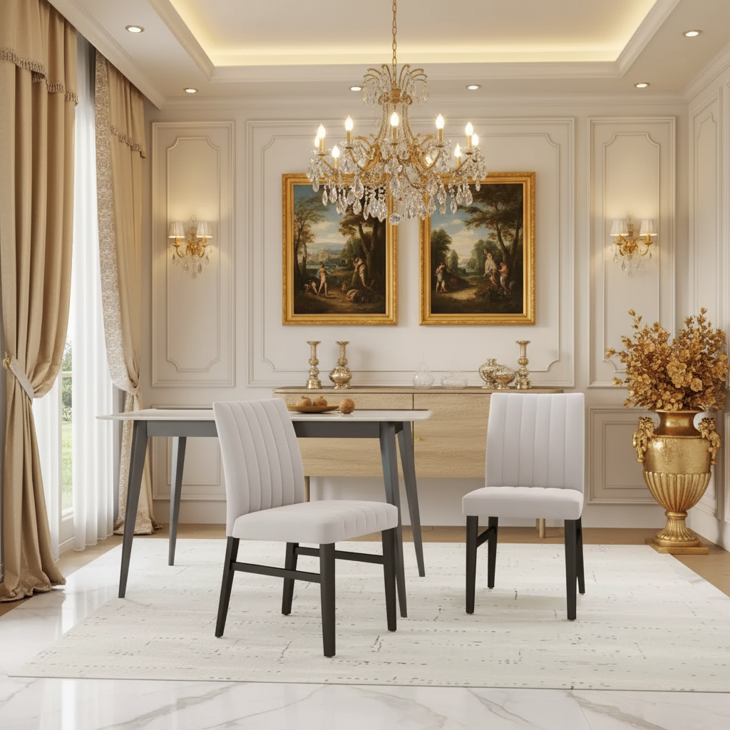 Chaise de salle à manger capitonnée