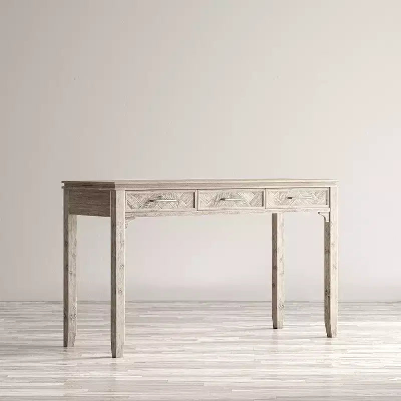 Jofran,Gramercy Mid-Century Modern Chevron Three Drawer USB Charging Desk