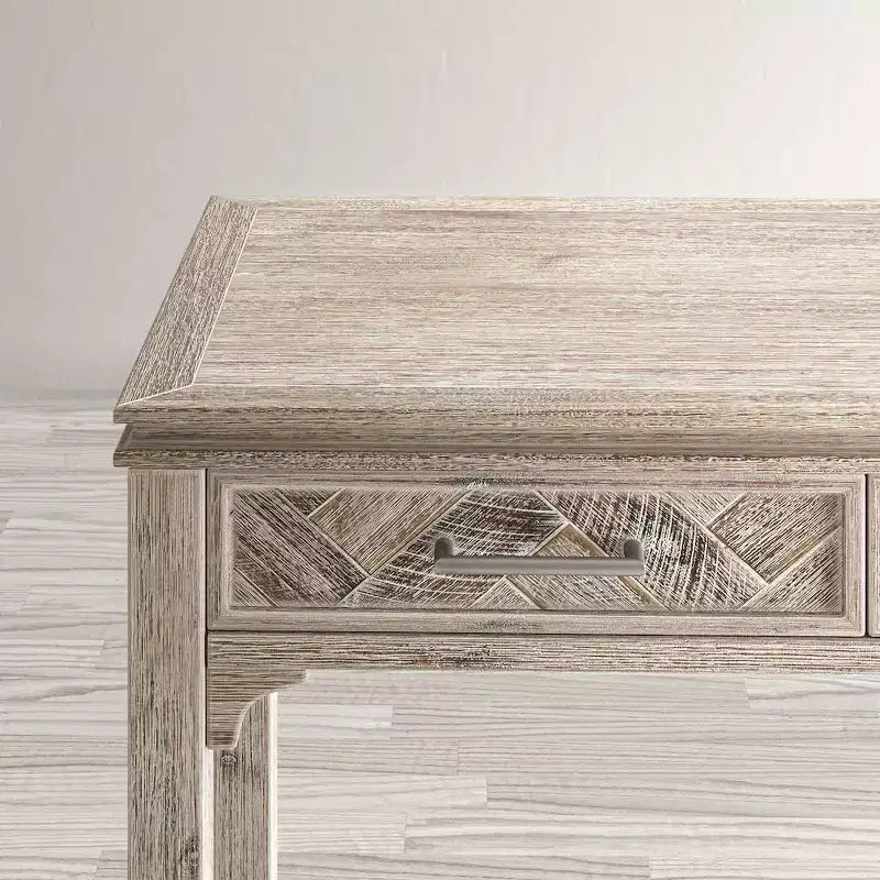 Jofran,Gramercy Mid-Century Modern Chevron Three Drawer USB Charging Desk