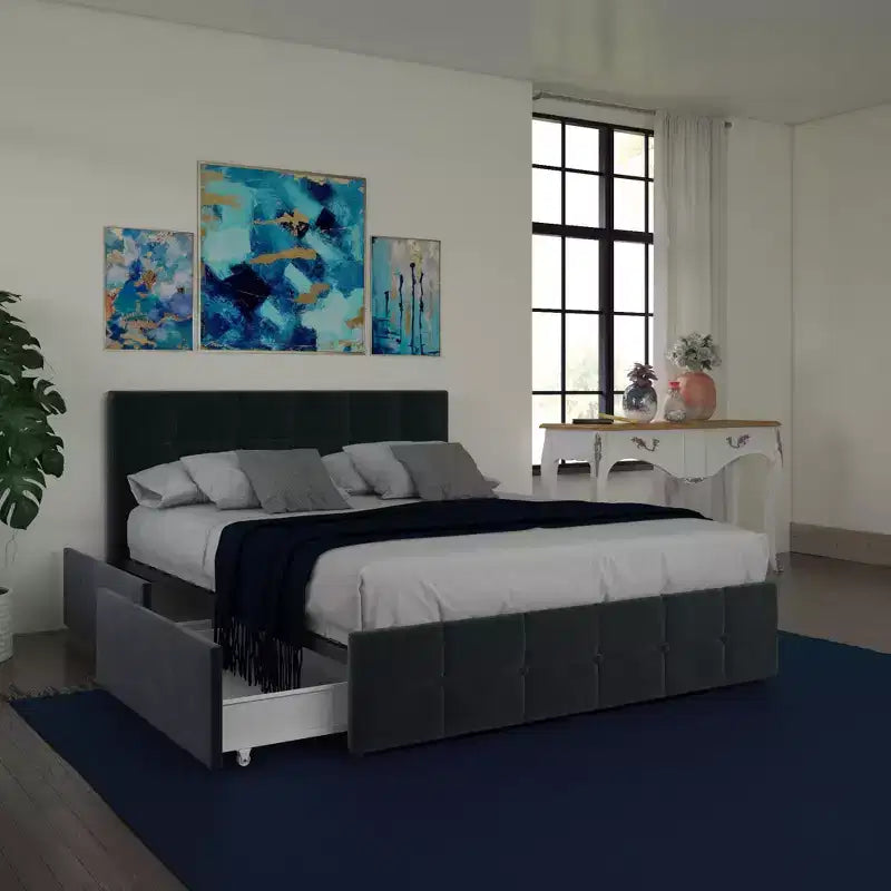 DHP Rose Upholstered Bed with Storage