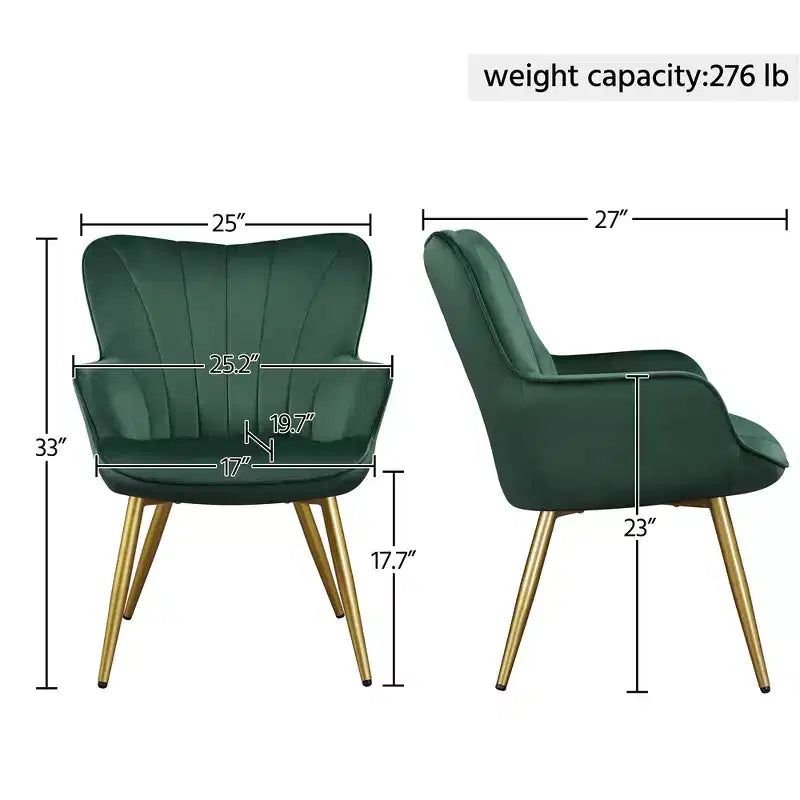 Yaheetech Set of 2 Modern Pleated Curved Accent Chair Set for Living Room, Office, Bedroom