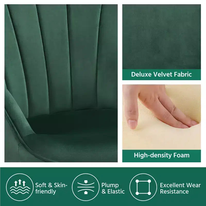 Yaheetech Set of 2 Modern Pleated Curved Accent Chair Set for Living Room, Office, Bedroom