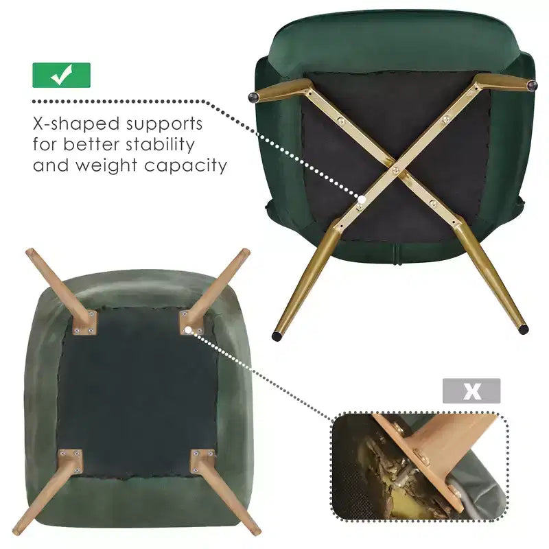Yaheetech Set of 2 Modern Pleated Curved Accent Chair Set for Living Room, Office, Bedroom