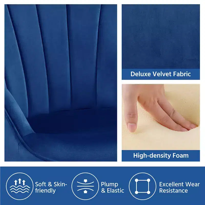 Yaheetech Set of 2 Modern Pleated Curved Accent Chair Set for Living Room, Office, Bedroom