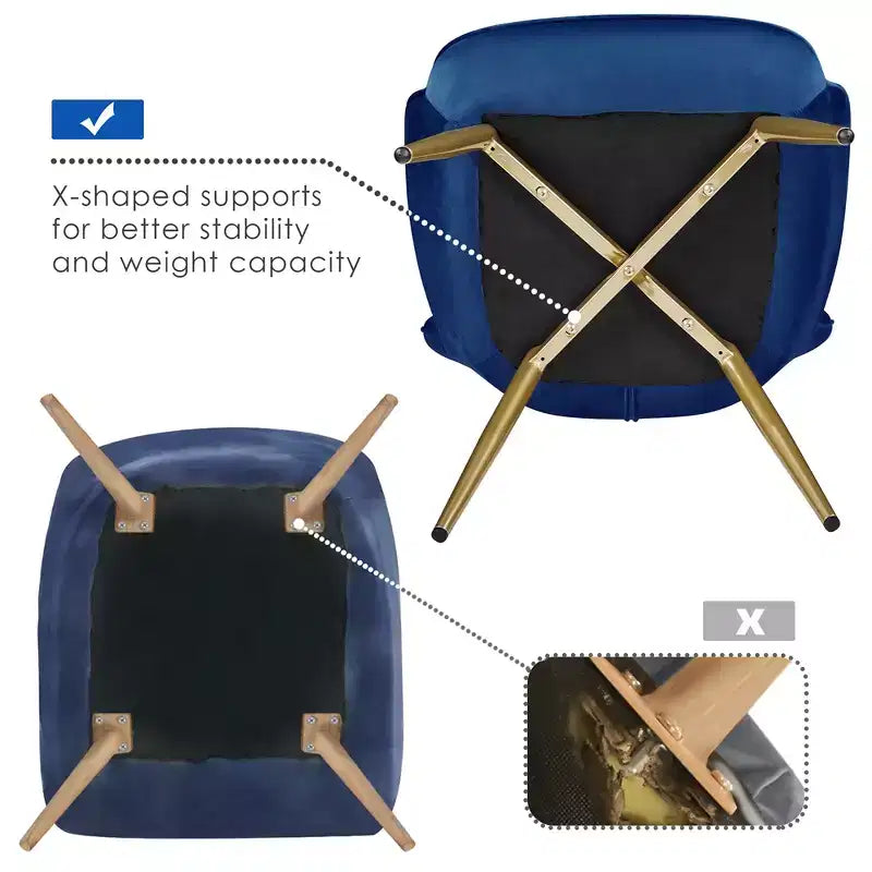 Yaheetech Set of 2 Modern Pleated Curved Accent Chair Set for Living Room, Office, Bedroom