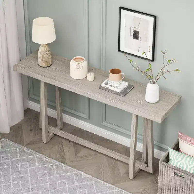 Modern Console Table for Entryway, Living Room, and Patio, Sleek Rectangular Hallway Sofa Table with Sturdy Wood Frame - ModernLuxe
