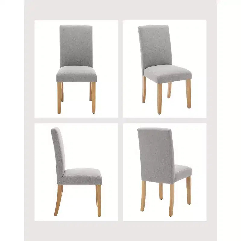 Modern Fabric Dining Chairs Set of 2 Upholstered Curved Backrest, Wood Legs & 265lb Capacity, for Kitchen/Dining Room