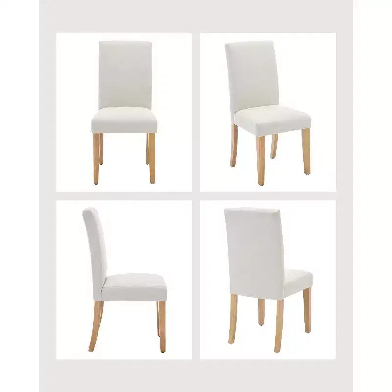 Modern Fabric Dining Chairs Set of 2 Upholstered Curved Backrest, Wood Legs & 265lb Capacity, for Kitchen/Dining Room