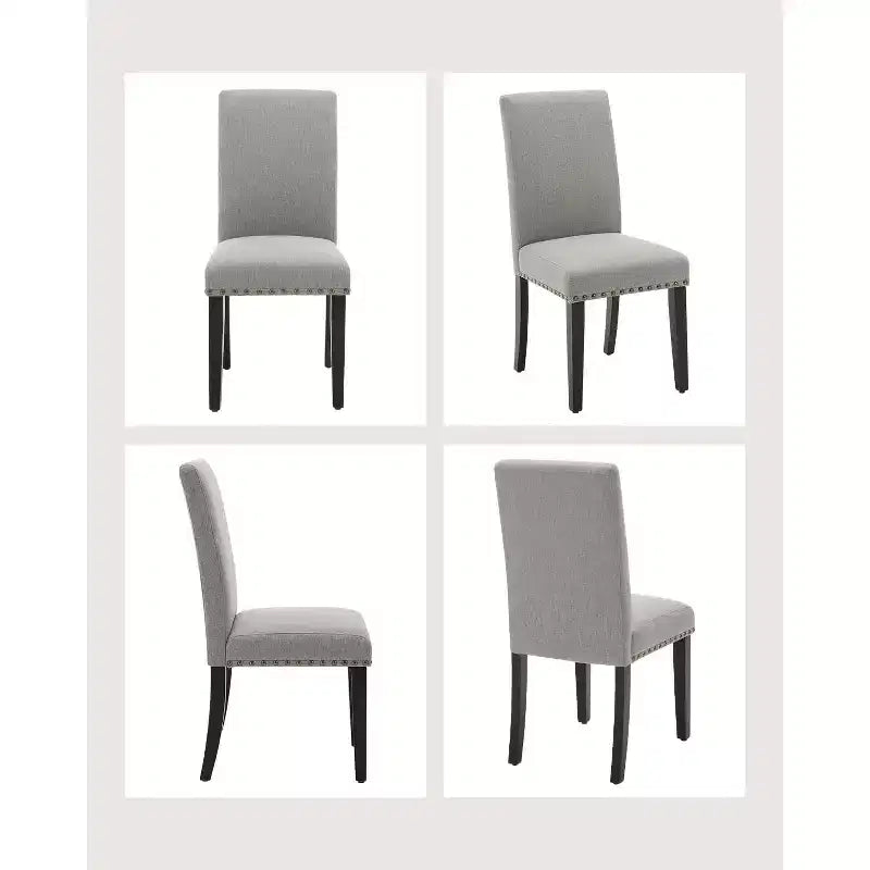 Modern Fabric Dining Chairs Set of 2 Upholstered Curved Backrest, Wood Legs & 265lb Capacity, for Kitchen/Dining Room