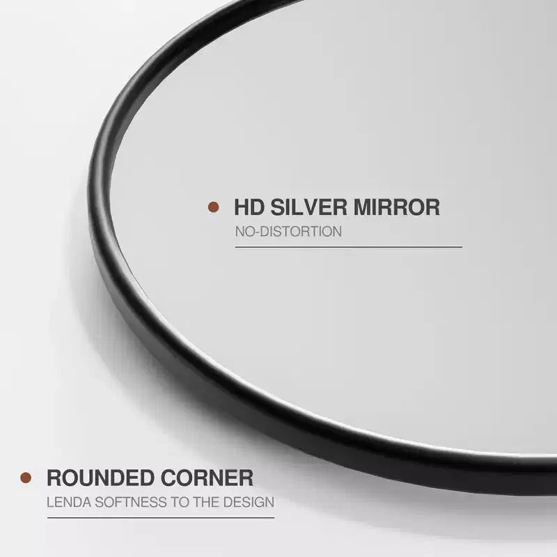 32 x 23 Inch Black Arch Rotatable Hardware Iron Art Frame Wall Mirror Bathroom Mirror
