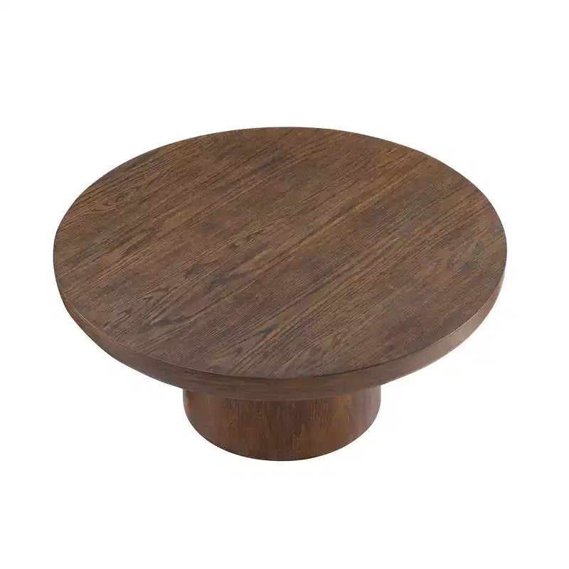 GDFStudio Gwendolyn Modern Wood 35.98 Round Pedestal Coffee Table