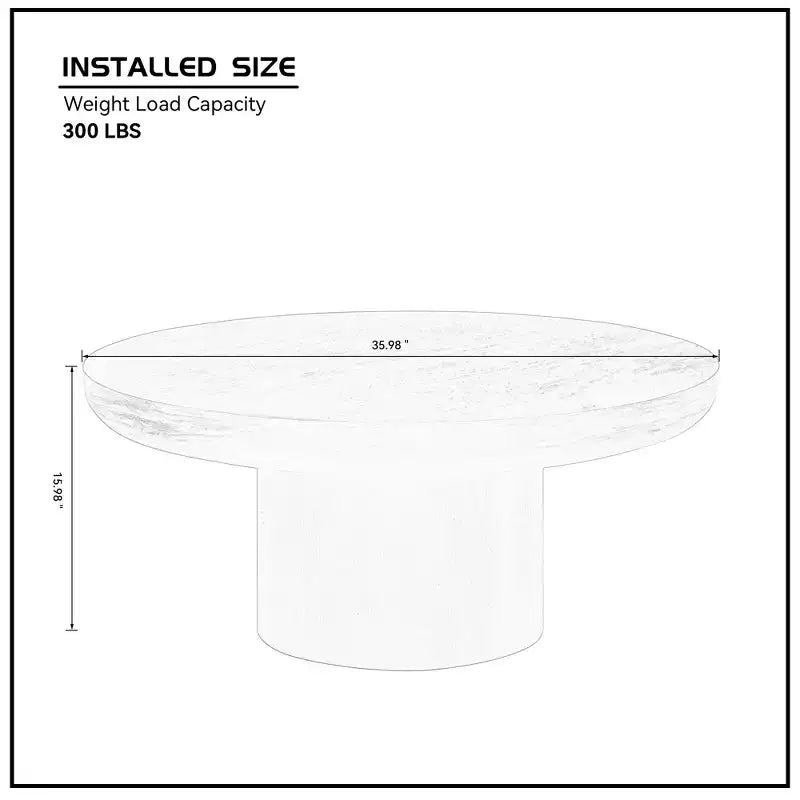 GDFStudio Gwendolyn Modern Wood 35.98 Round Pedestal Coffee Table