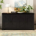 American Country Style Wooden Buffet Sideboard with Pine Legs & Metal Handles, Storage Cabinet with Unique Design for Living Room - ModernLuxe
