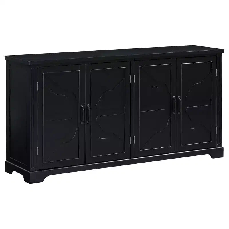 American Country Style Wooden Buffet Sideboard with Pine Legs & Metal Handles, Storage Cabinet with Unique Design for Living Room - ModernLuxe