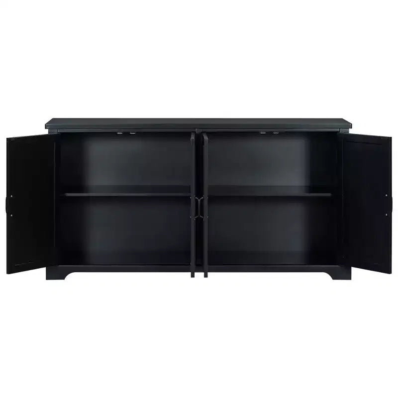 American Country Style Wooden Buffet Sideboard with Pine Legs & Metal Handles, Storage Cabinet with Unique Design for Living Room - ModernLuxe