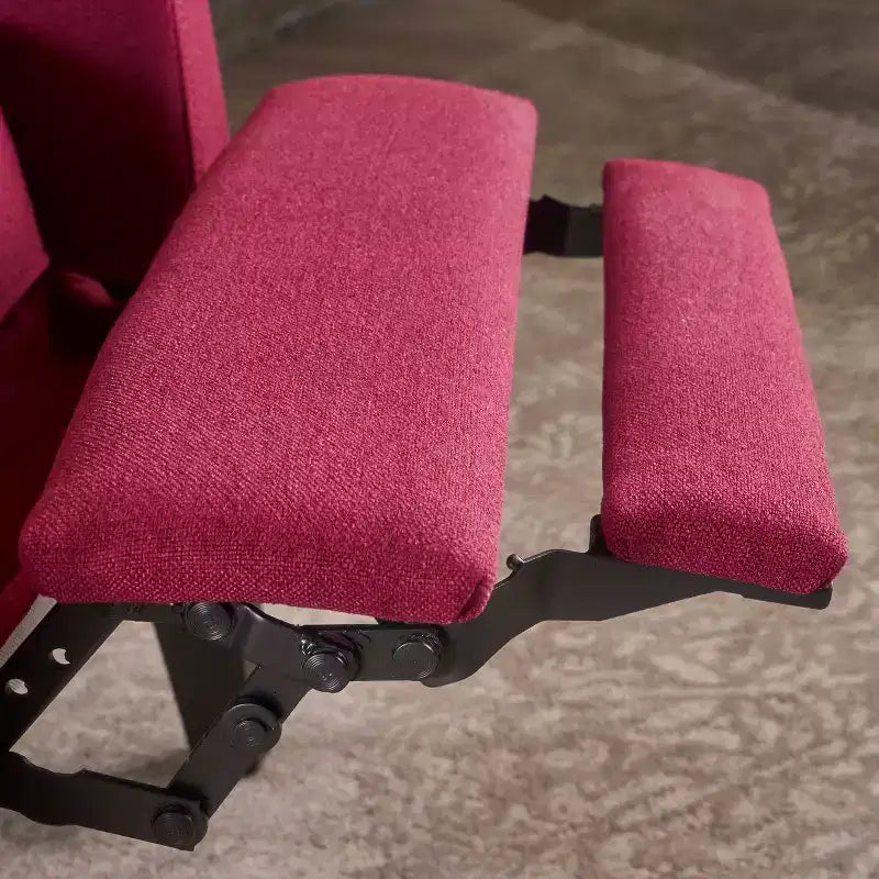 GDFStudio Nissa Contemporary Fabric Tufted Pushback Recliner, Red/Dark Brown