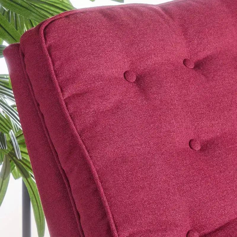 GDFStudio Nissa Contemporary Fabric Tufted Pushback Recliner, Red/Dark Brown
