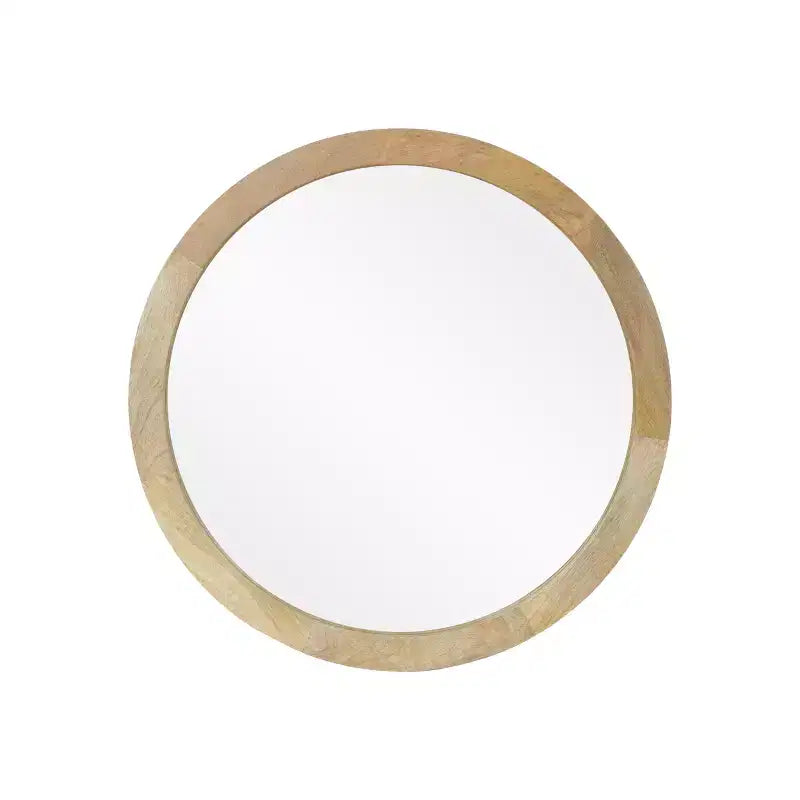 Christopher Knight Home Cheval Modern Handmade Mango Wood Round Wall Mirror, Brown