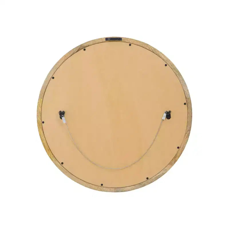 Christopher Knight Home Cheval Modern Handmade Mango Wood Round Wall Mirror, Brown