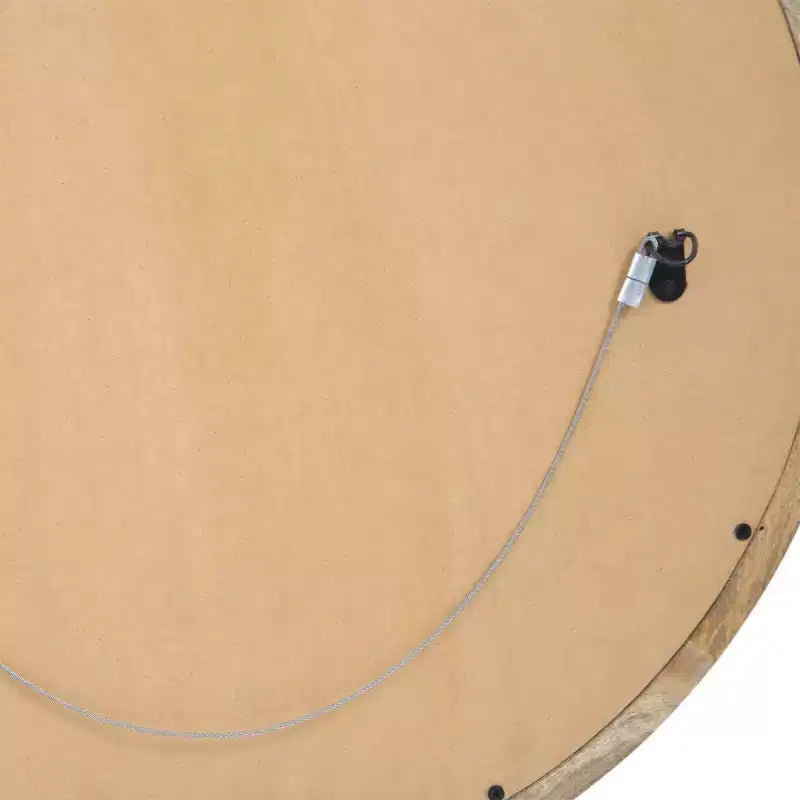 Christopher Knight Home Cheval Modern Handmade Mango Wood Round Wall Mirror, Brown