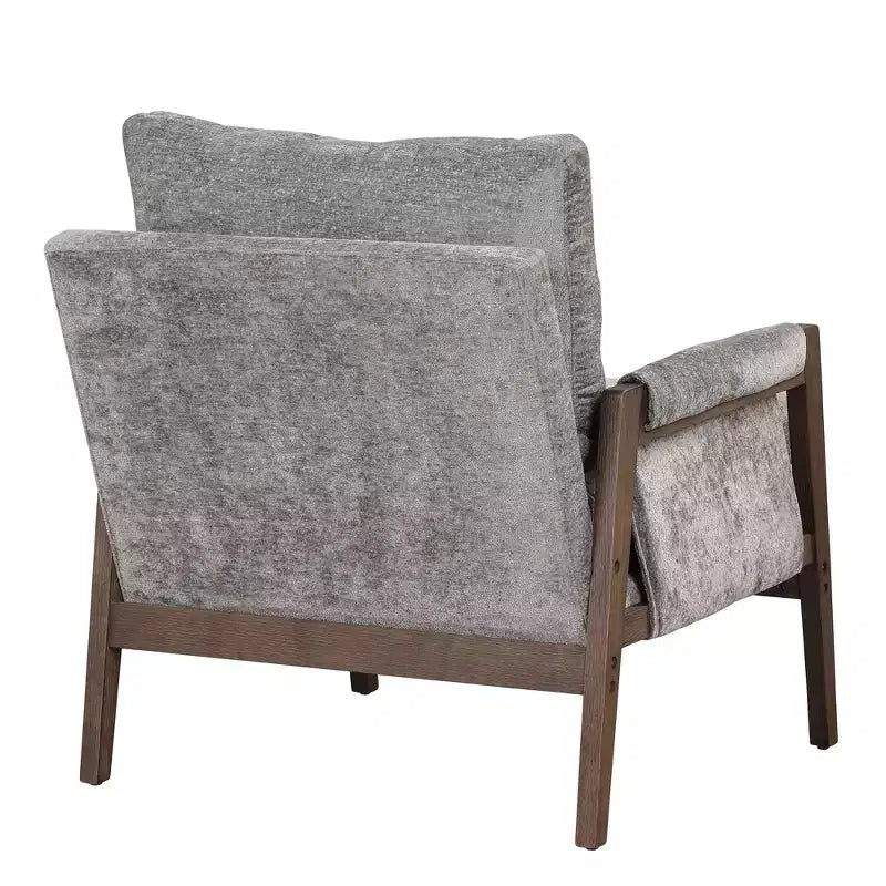 GDFStudio Forster Rubber Solid Wood Velvet Upholstered Accent Chair