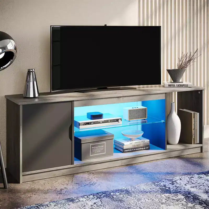 Bestier Modern TV Stand for up to 65 TVs Gaming Entertainment Center with Adjustable Shelves for PS5 - 58 inches