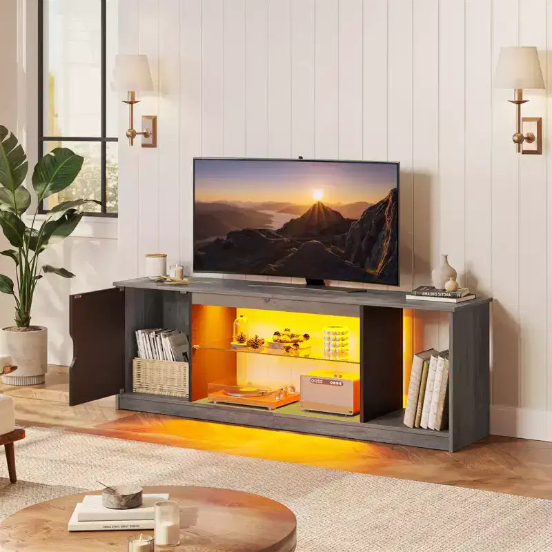 Bestier Modern TV Stand for up to 65 TVs Gaming Entertainment Center with Adjustable Shelves for PS5 - 58 inches