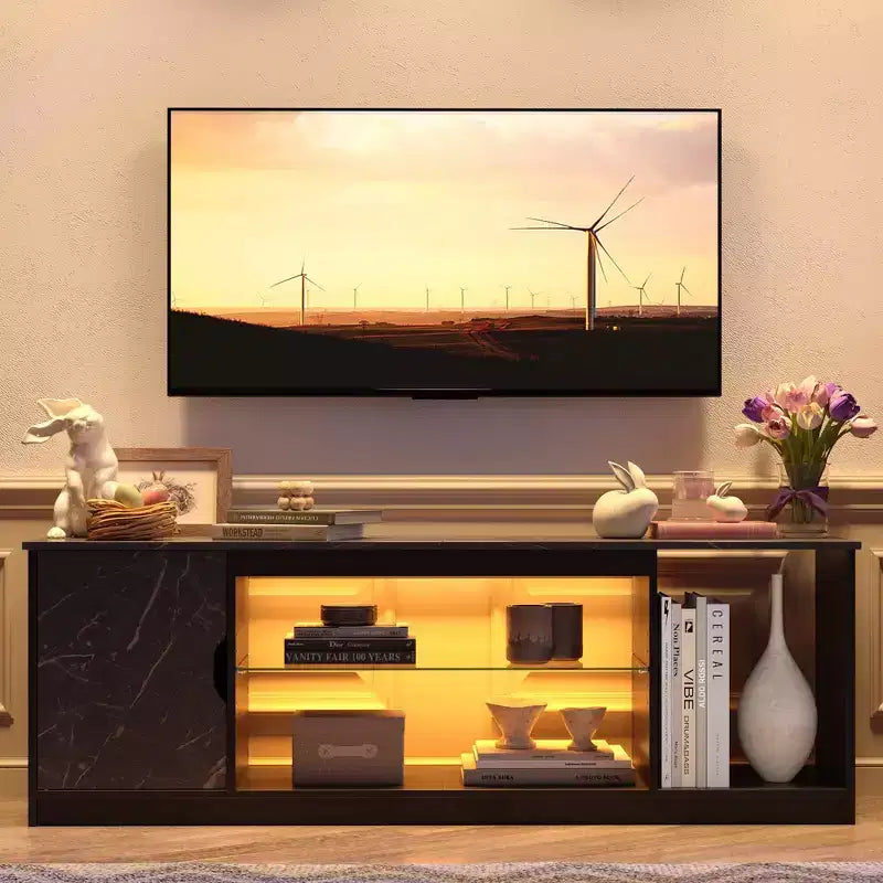 Bestier Modern TV Stand for up to 65 TVs Gaming Entertainment Center with Adjustable Shelves for PS5 - 58 inches