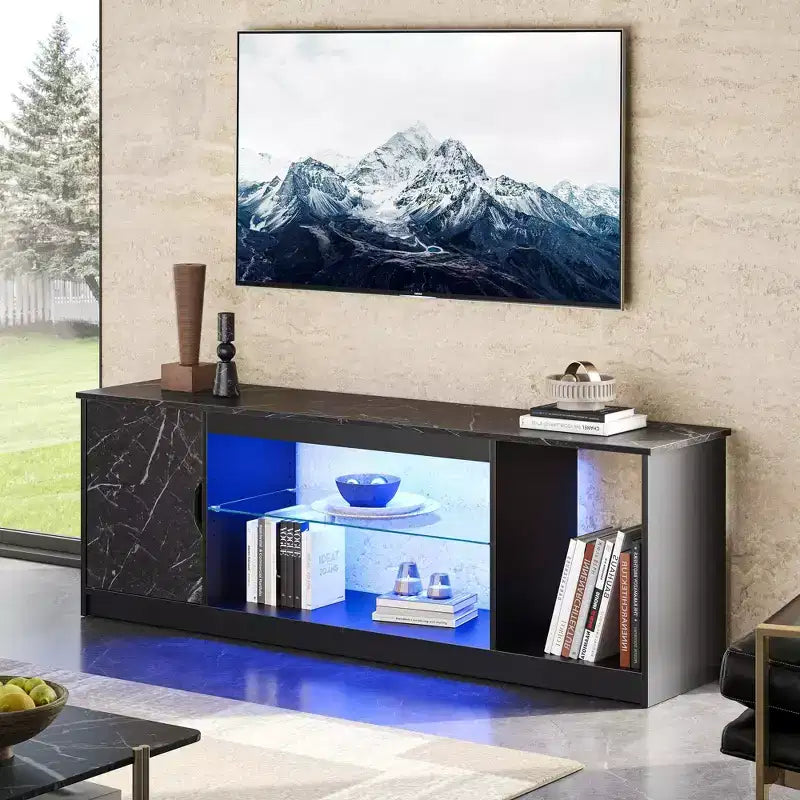 Bestier Modern TV Stand for up to 65 TVs Gaming Entertainment Center with Adjustable Shelves for PS5 - 58 inches
