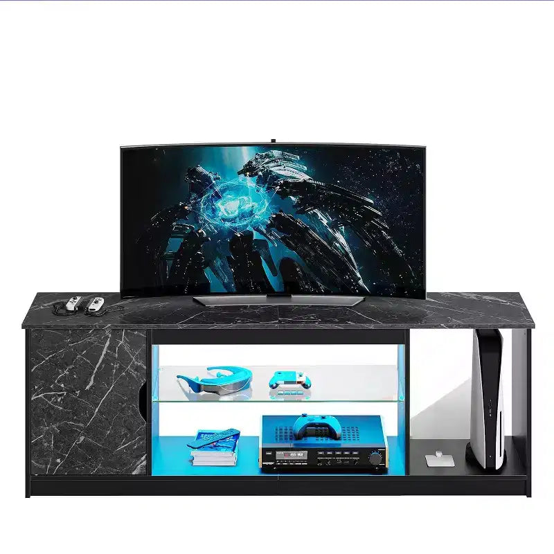 Bestier Modern TV Stand for up to 65 TVs Gaming Entertainment Center with Adjustable Shelves for PS5 - 58 inches