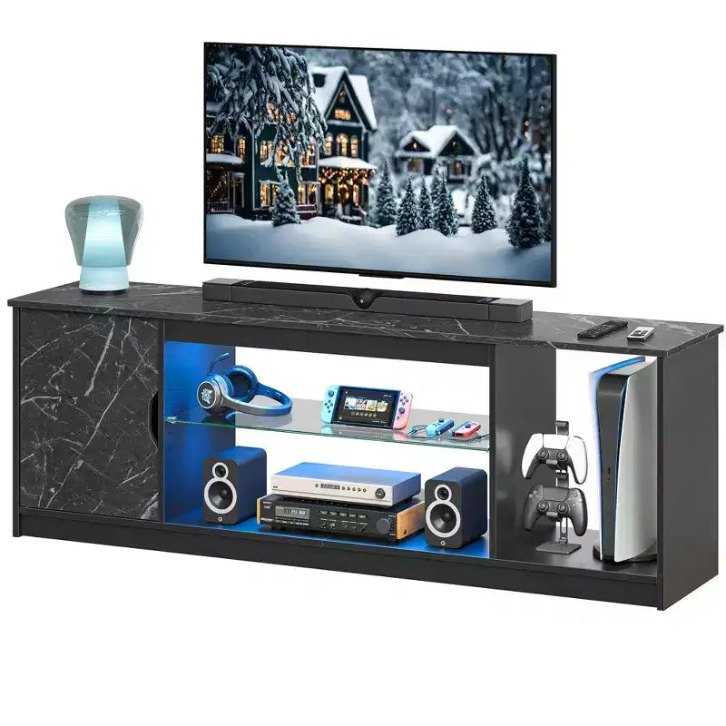 Bestier Modern TV Stand for up to 65 TVs Gaming Entertainment Center with Adjustable Shelves for PS5 - 58 inches