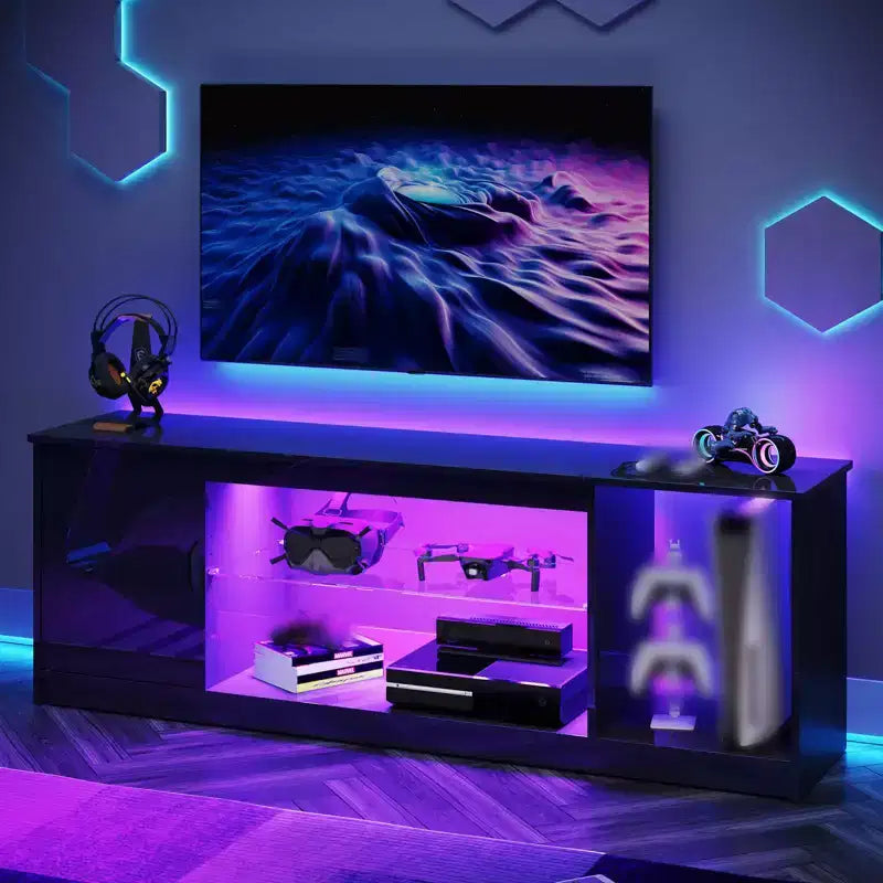 Bestier Modern TV Stand for up to 65 TVs Gaming Entertainment Center with Adjustable Shelves for PS5 - 58 inches