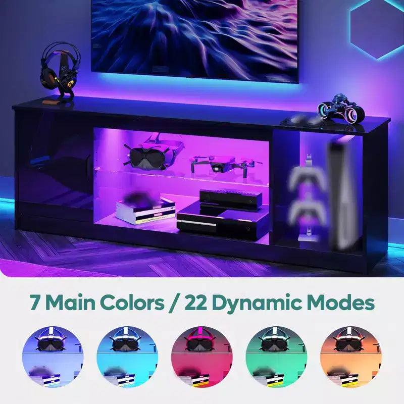 Bestier Modern TV Stand for up to 65 TVs Gaming Entertainment Center with Adjustable Shelves for PS5 - 58 inches