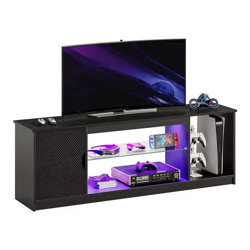 Bestier Modern TV Stand for up to 65 TVs Gaming Entertainment Center with Adjustable Shelves for PS5 - 58 inches