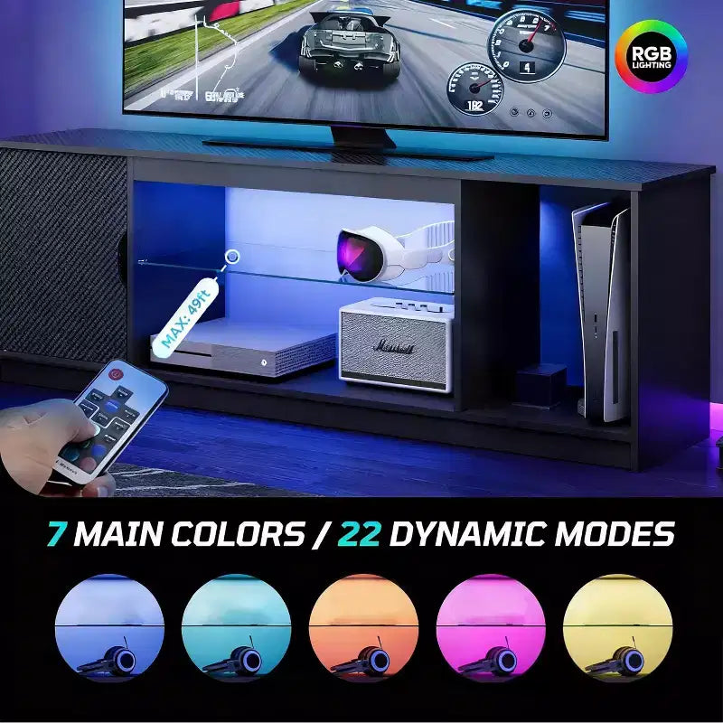 Bestier Modern TV Stand for up to 65 TVs Gaming Entertainment Center with Adjustable Shelves for PS5 - 58 inches
