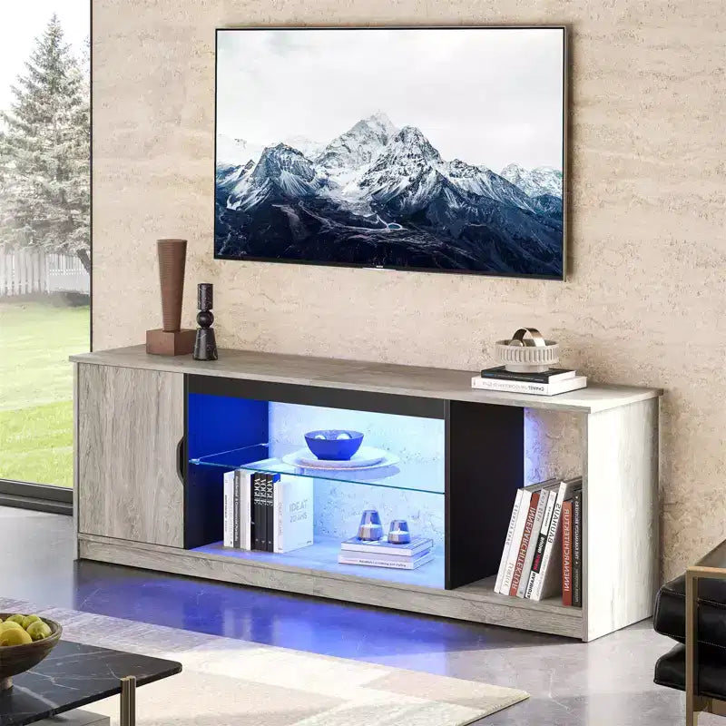 Bestier Modern TV Stand for up to 65 TVs Gaming Entertainment Center with Adjustable Shelves for PS5 - 58 inches