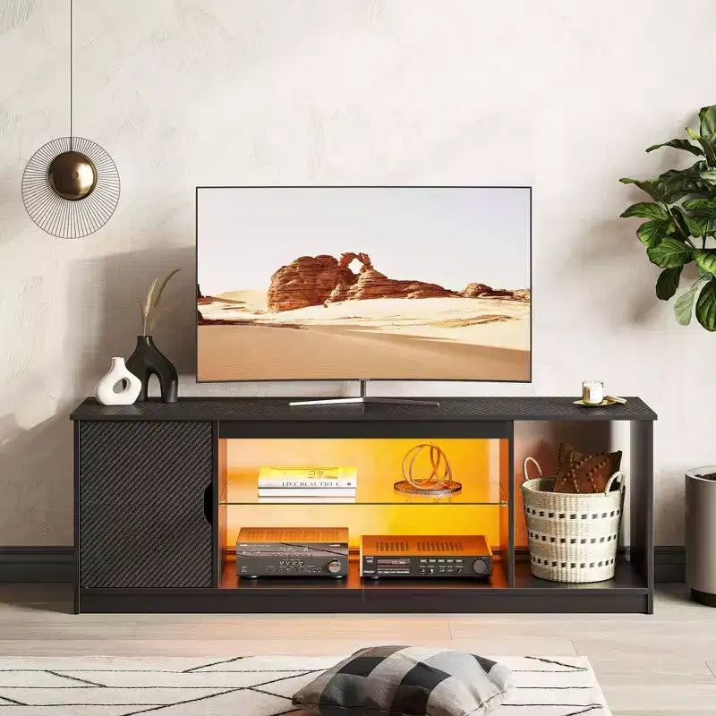 Bestier Modern TV Stand for up to 65 TVs Gaming Entertainment Center with Adjustable Shelves for PS5 - 58 inches