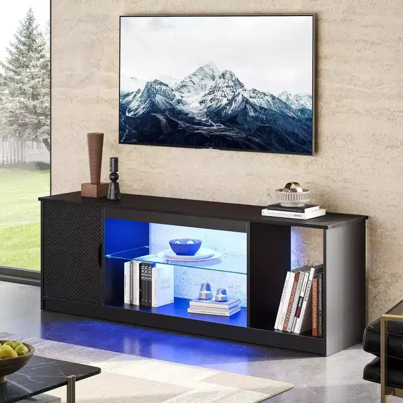Bestier Modern TV Stand for up to 65 TVs Gaming Entertainment Center with Adjustable Shelves for PS5 - 58 inches