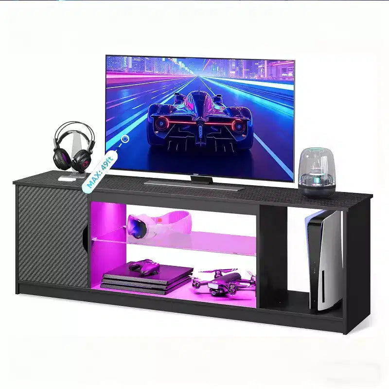 Bestier Modern TV Stand for up to 65 TVs Gaming Entertainment Center with Adjustable Shelves for PS5 - 58 inches