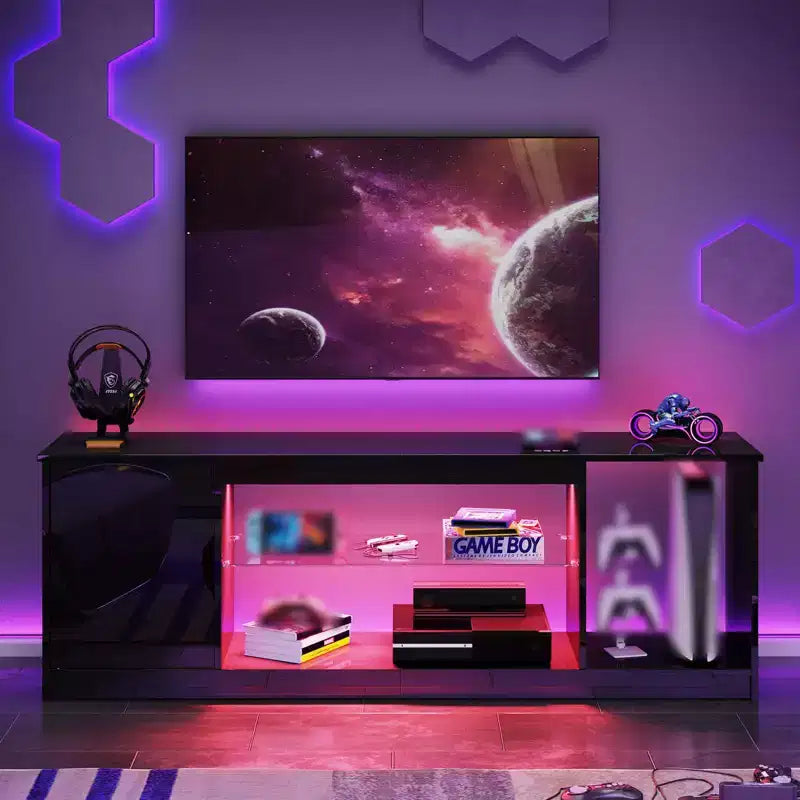 Bestier Modern TV Stand for up to 65 TVs Gaming Entertainment Center with Adjustable Shelves for PS5 - 58 inches