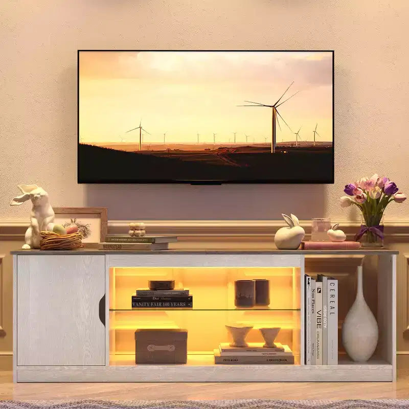 Bestier Modern TV Stand for up to 65 TVs Gaming Entertainment Center with Adjustable Shelves for PS5 - 58 inches