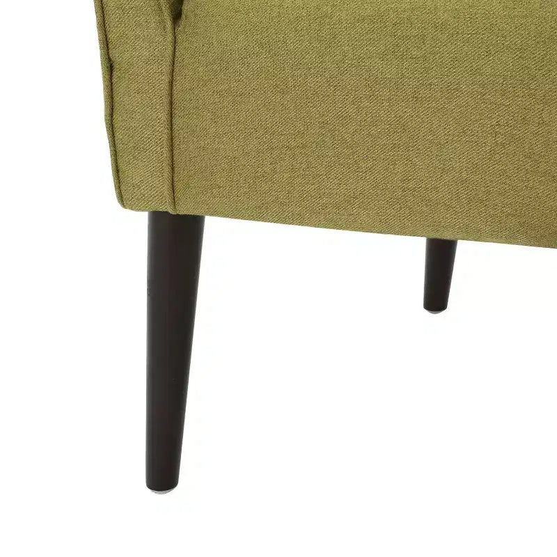 Okak Fabric Accent Chair Button-Tufted Barrel Chair with Upholstered Elegant Club Chair with Birch Wood Legs for Living Room Bedroom