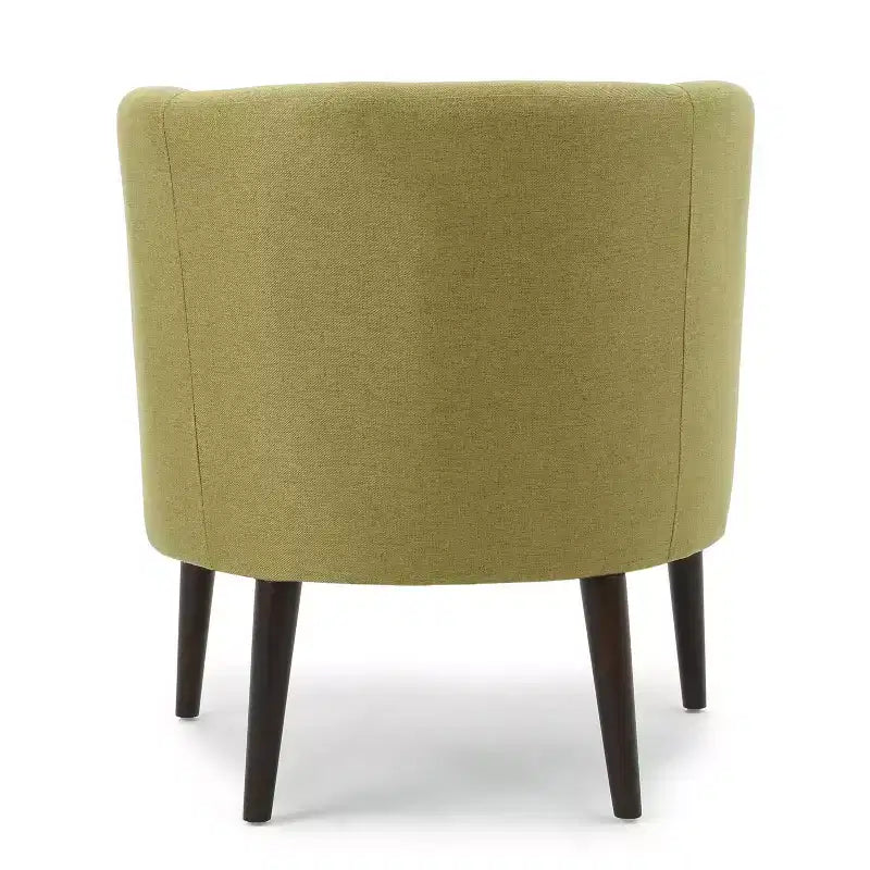 Okak Fabric Accent Chair Button-Tufted Barrel Chair with Upholstered Elegant Club Chair with Birch Wood Legs for Living Room Bedroom