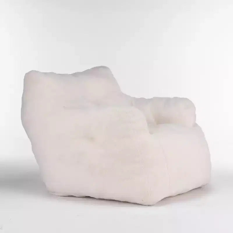 Vatros Teddy Fabric Tufted Foam Bean Bag Chair With Teddy Fabric