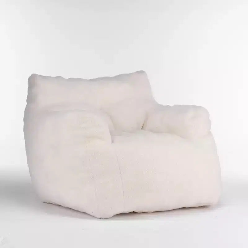Vatros Teddy Fabric Tufted Foam Bean Bag Chair With Teddy Fabric