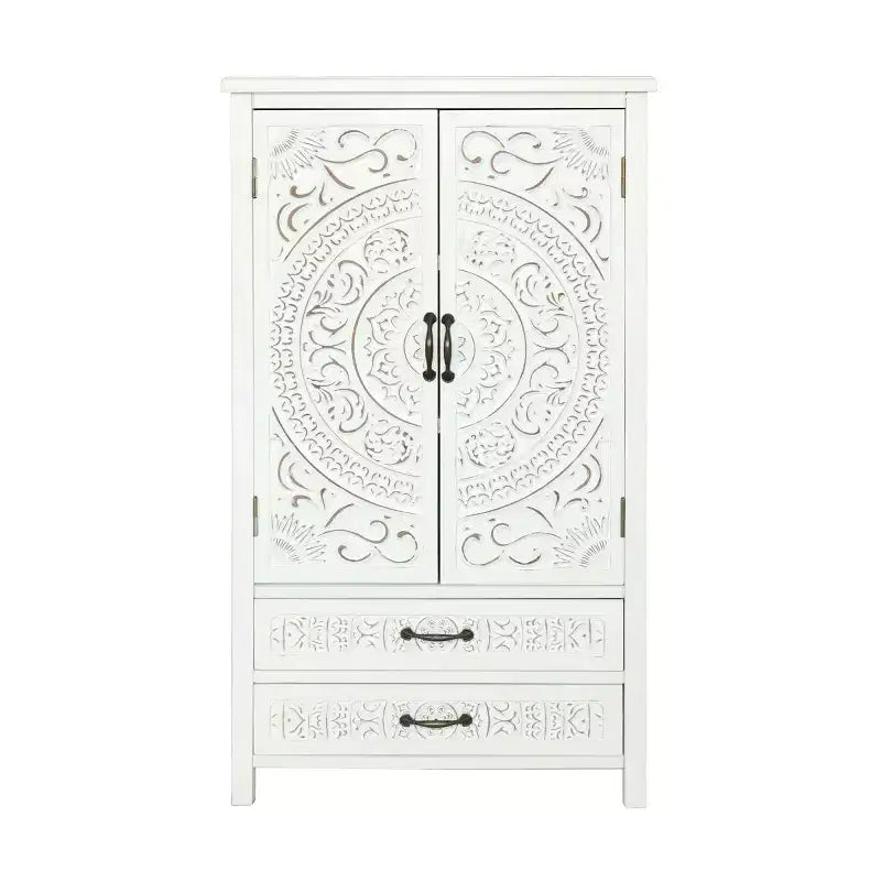 Tall Storage Cabinet with Drawers, Accent Pantry Cabinet with Carved Doors, Sideboard for Bedroom, Living Room, Entryway - Panipeachy