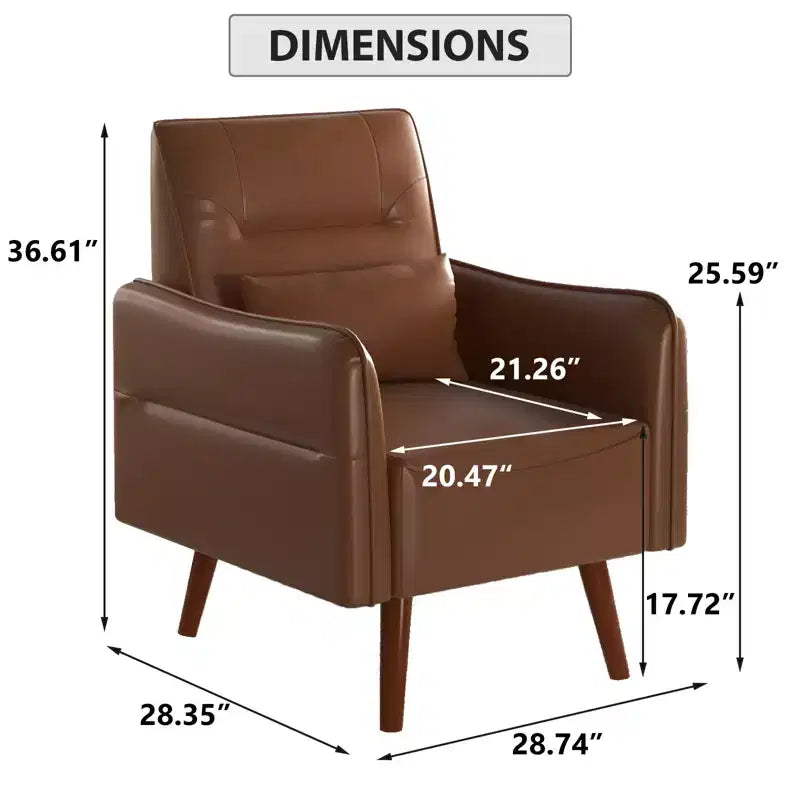 Bestier Modern Accent Chair with Upholstered Back & Curved Armrests for Multi-Room Use