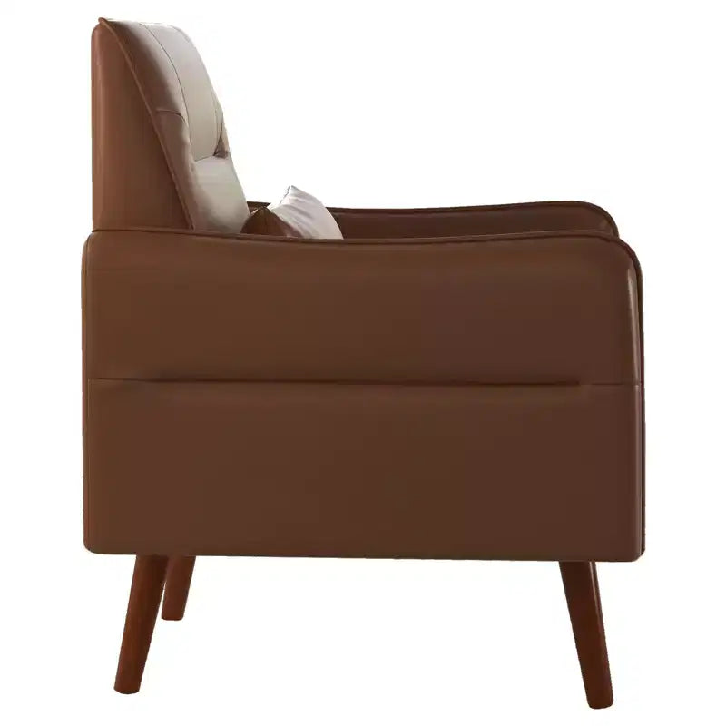 Bestier Modern Accent Chair with Upholstered Back & Curved Armrests for Multi-Room Use
