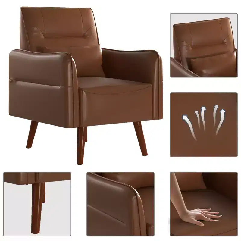 Bestier Modern Accent Chair with Upholstered Back & Curved Armrests for Multi-Room Use