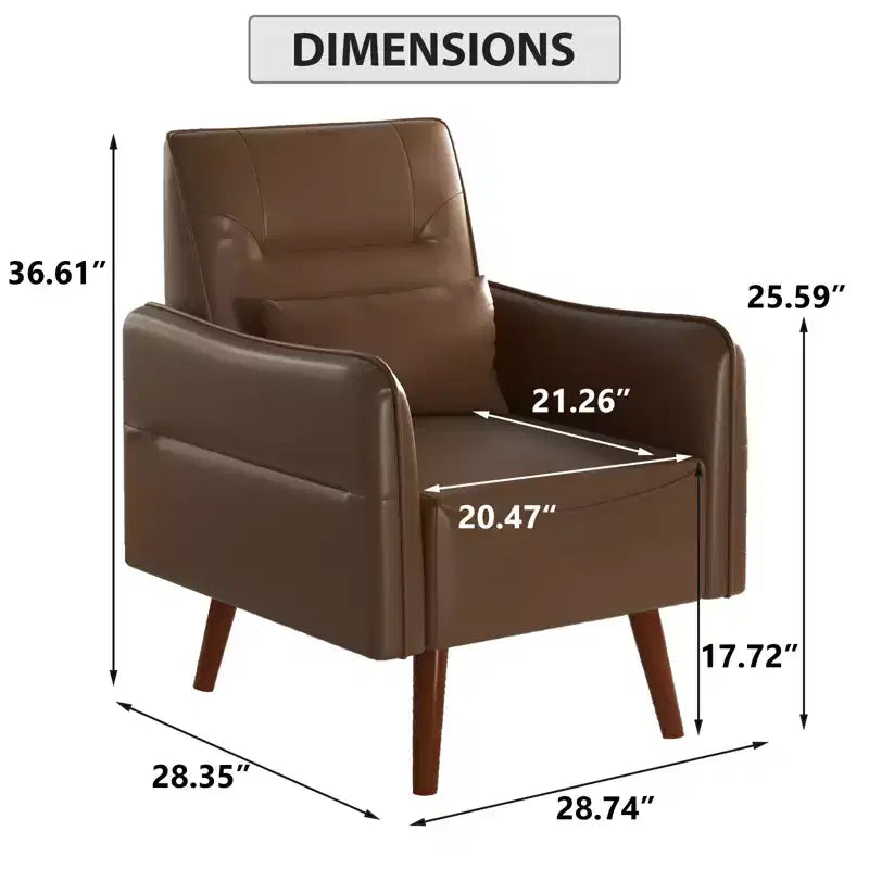 Bestier Modern Accent Chair with Upholstered Back & Curved Armrests for Multi-Room Use